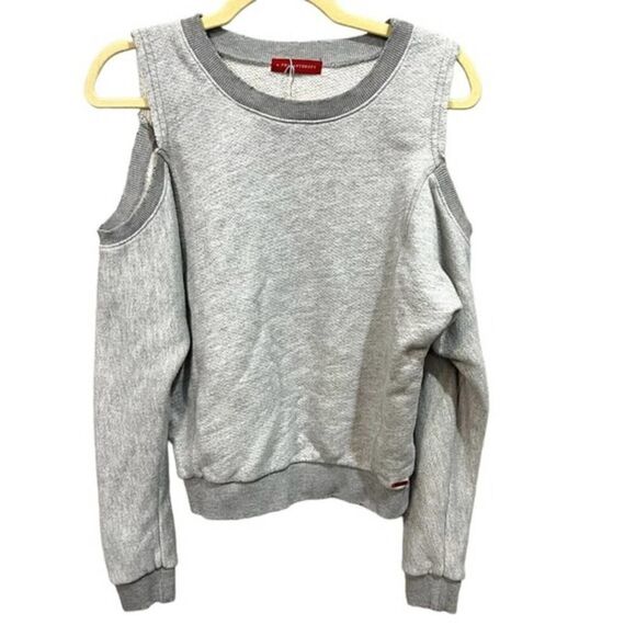 n:PHILANTHROPY Gray Long Sleeve Cold Shoulder maia Sweatshirt Size Small s - Picture 4 of 10